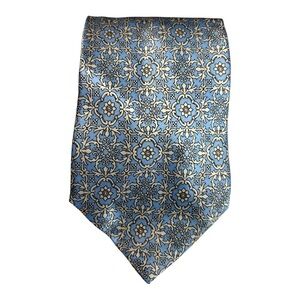 Vintage Andrew Scott Light Blue and White Handmade Silk Necktie